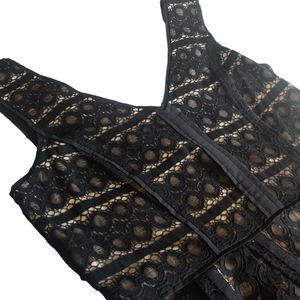 Loft black lace overlay dress Size 0 Petite